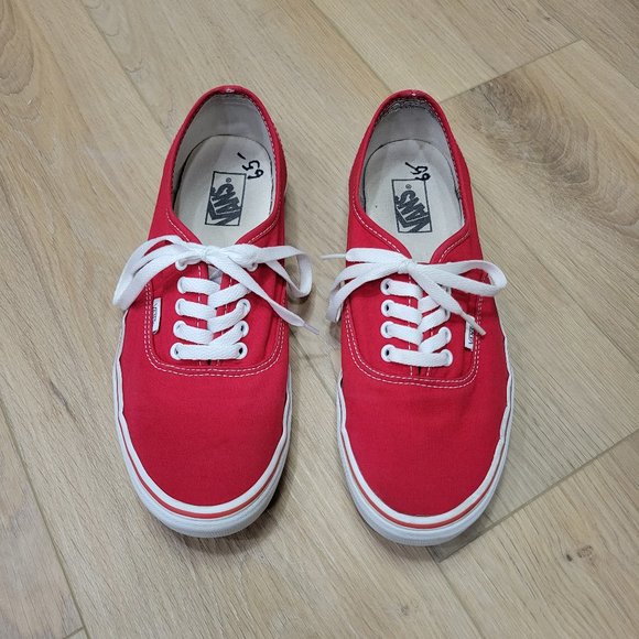 Vans Other - Vans Red Low Top Skater Shoes